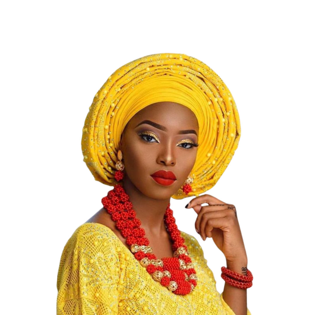 Beaded Aso-Oke Gele & Ipele Set