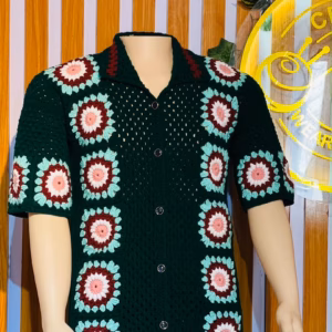 Vintage Crochet Floral Shirt