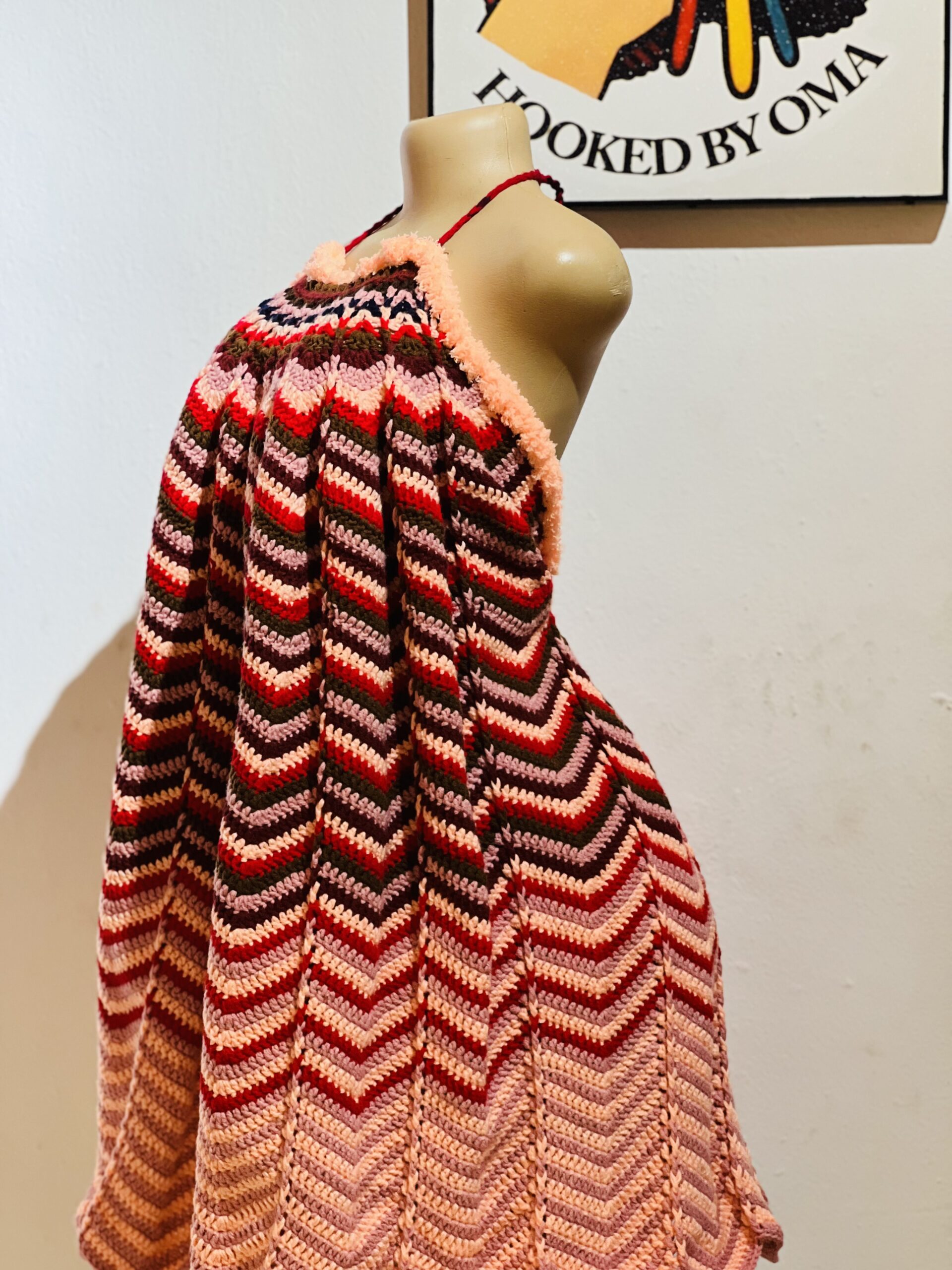 Handmade Chevron Crochet Poncho