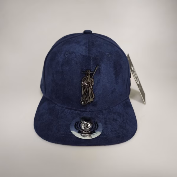 Royal Lagos Snapback Cap – Navy Suede (Chrome Pin)