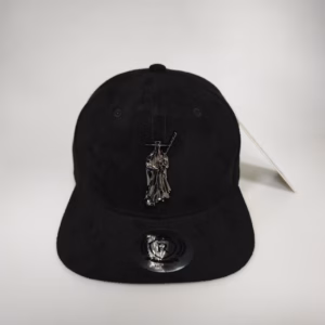 Royal Lagos Snapback Cap – Black Suede (Chrome Pin)