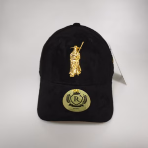 Royal Lagos Snapback Cap – Black Suede (Gold Pin)