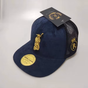 Royal Lagos Trucker Cap – Navy Mesh (Gold Pin)