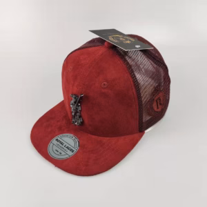 Royal Lagos Trucker Cap – Maroon Mesh (Gunmetal Pin)