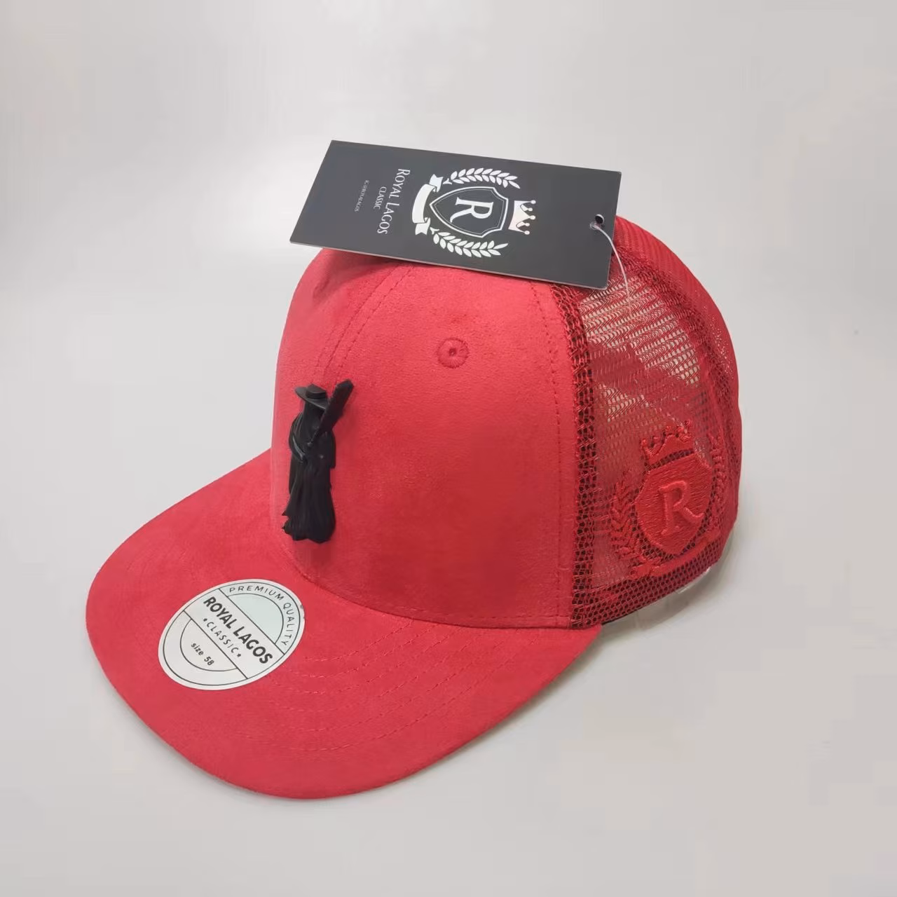 Royal Lagos Trucker Cap – Red Mesh (Black Pin) - Image 2