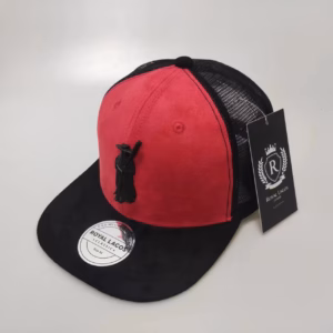 Royal Lagos Trucker Cap – Red & Black Mesh (Black Pin)
