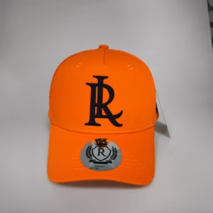 Royal Lagos Trucker Cap – Orange (Black R Monogram)