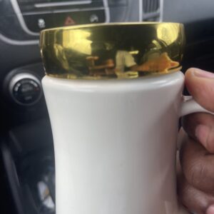 Elegant Travel Mug with Gold Lid