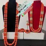 Traditional coral bead couples set