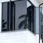 Dark Tinted Glass Louvre Windows with Aluminium Frame